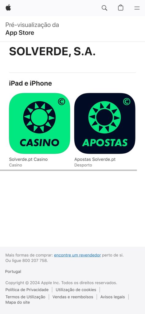 App Solverde em App Store