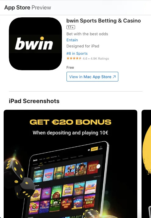 Bwin na App Store